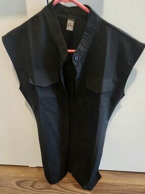 Dazy Black Button-Up Sleeveless Top Sz M